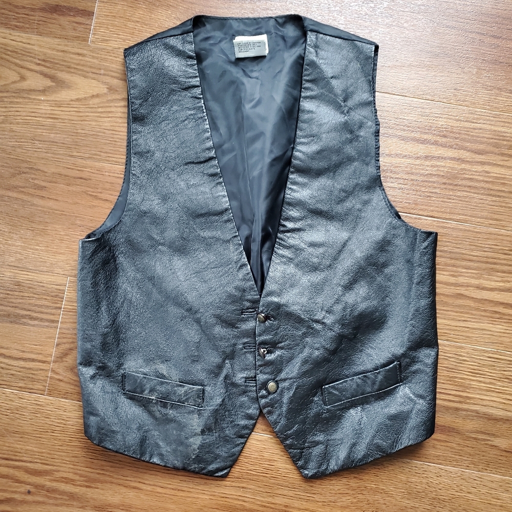 Black Leather Vest